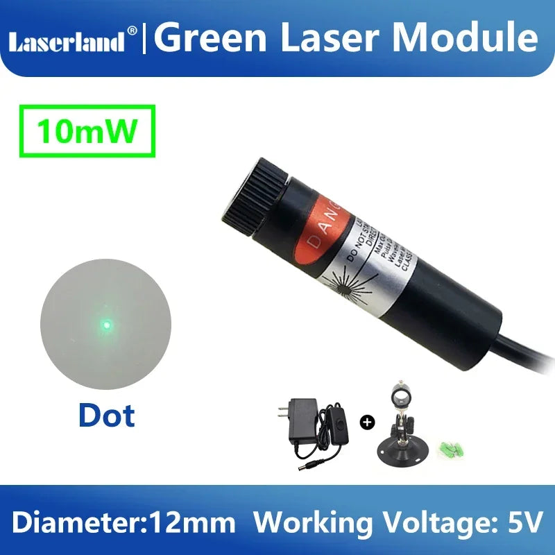 Green Laser Diode Module 10mW Dot Line Cross Projector for Alignment of Cloth Cutting Location