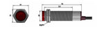 GTRIC Laser Photoelectric Sensor Retro-reflective M18 Series 10-30V NPN PNP Visible Spot 2mm Sensing Distance 8M Adjustable