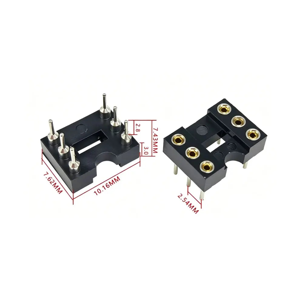 5PCS DIP-8 DIP14 DIP16 DIP18 DIP20 DIP24 DIP28 DIP32 DIP40 PIN Round IC SOCKET  Round Hole DIP IC Sockets Adaptor Solder Type