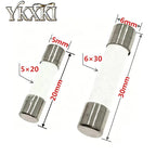 20PCS 5*20mm 6*30mm Fast blow Ceramic Fuse 0.5A 1A 2A 3A 4A 5A 6A 6.3A 7A 8A 10A 15A 20A 25A 30A 250V Car Cigar Microwave Oven