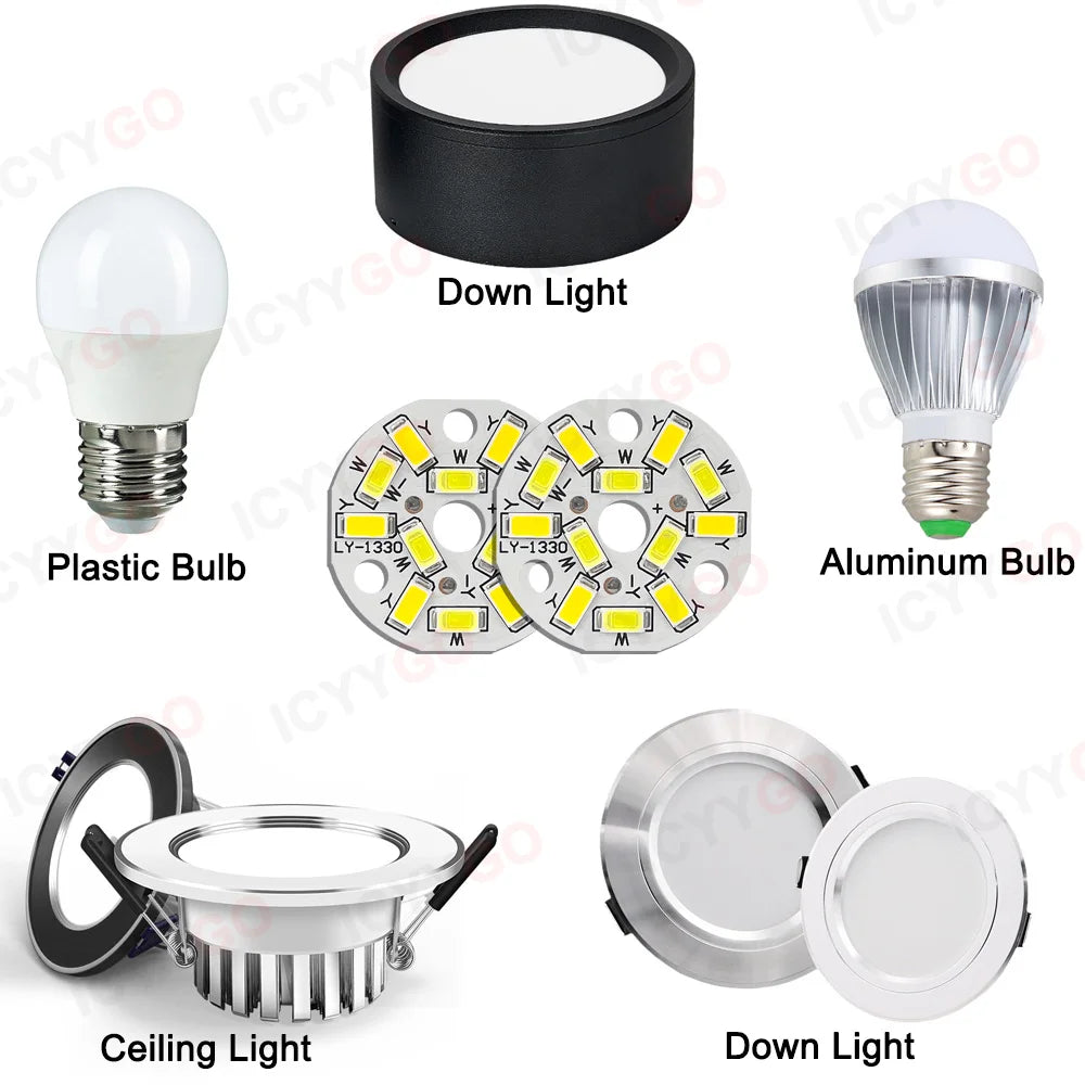 10PCS 9W 7W 5W 3W 2W SMD 5730 LED PCB Light Source Aluminum Light Board 20mm 23mm 50mm Mini LED Bulb Replacement Light Board