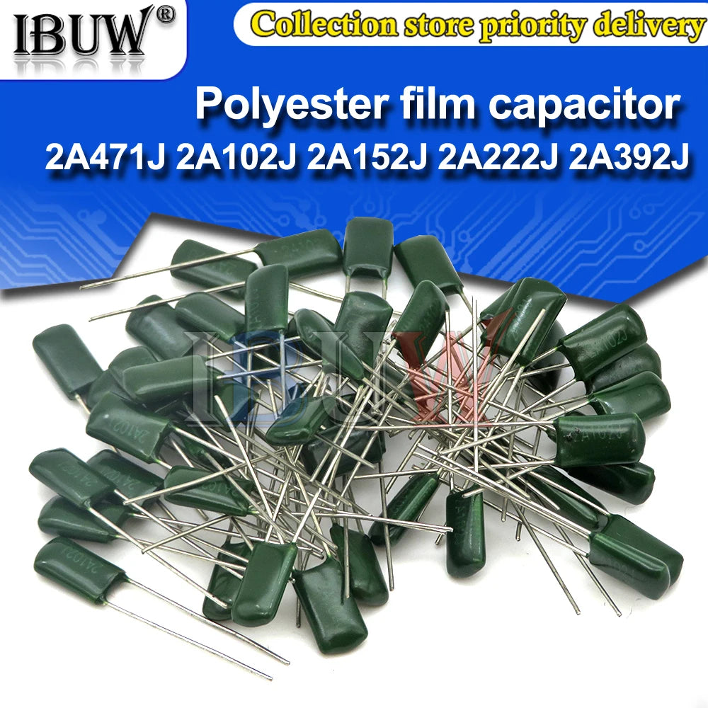 Polyester film capacitor 100V 1nF 1.5nF 2.2nF 100nF 2A471J 2A102J 2A222J 2A392J 2A332J 2A472J 2A103J 2A473J 2A104J 10NF 220NF
