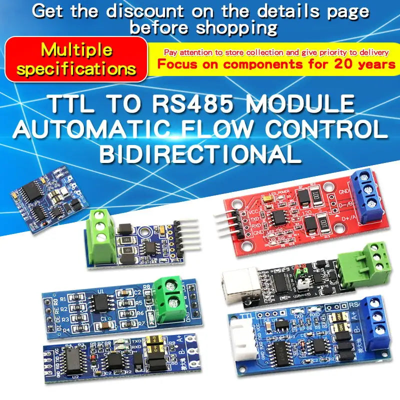 1PCS TTL to RS485 Module 485 to Serial Port UART Level Mutual Transfer Hardware Automatic Flow to the Control Board