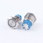 19mm Waterproof Momentary Latching Metal Doorbell Bell Horn Push Button Switch LED Ring Mark Fixation 5V 12V 24V 220 Lock Reset