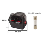 10A 250V Inlet Module Plug Rocker Switch Male Power Socket 3 Pin IEC320 C14 Switch + Fuse New