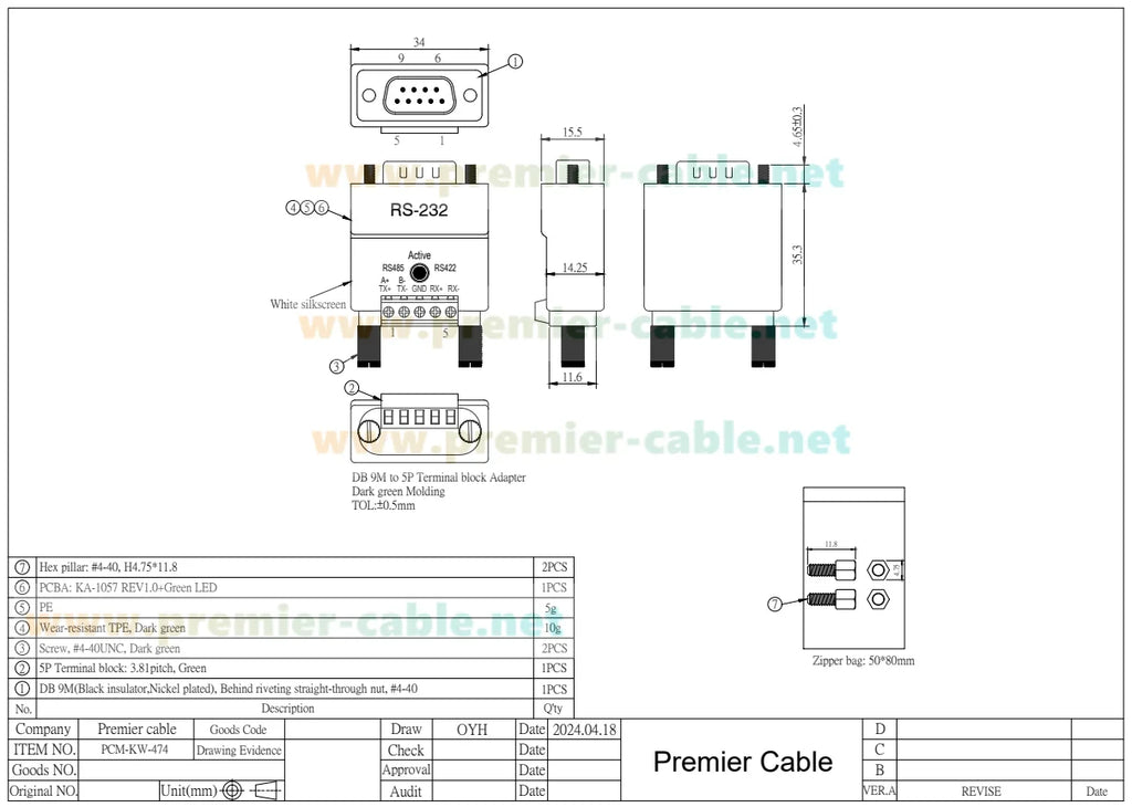 DB9 Male RS232 to RS485 RS422 Adapter Converter D-Sub DB9 RS232 to RS485 RS422 Converter RS232 to RS422 Serial Port Converter
