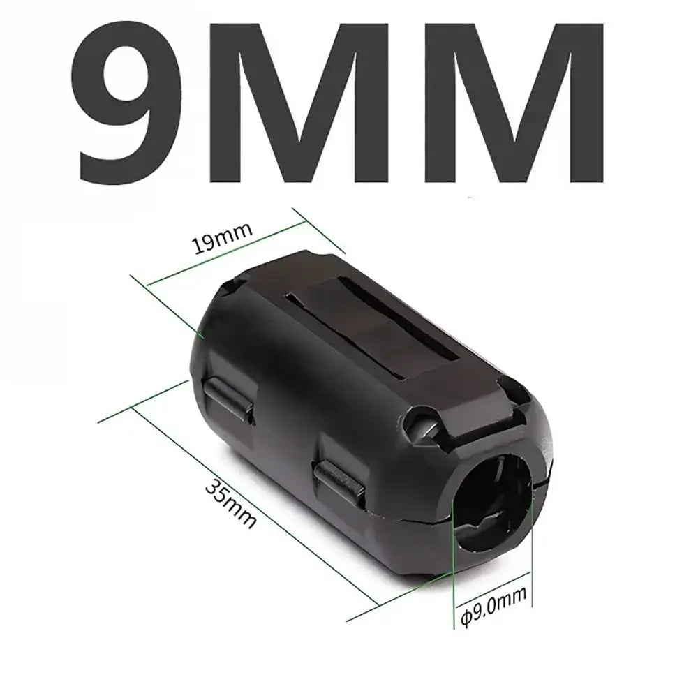1Pcs EMI RFI Choke Clip Degaussing Filter Ferrite Core Snap-on Anti-interference Magnetic Ring 3.5/5/7/9/13/15mm Removable