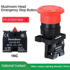 22mm Push Button Switch Momentary Reset ON OFF 12V/220V/48V/24V Black NC NO Power Button for Electrical Industrial Panelboard