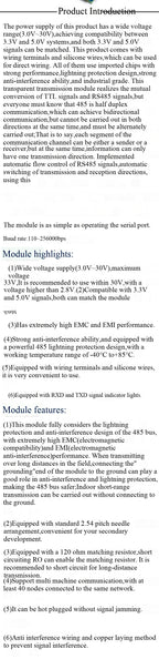 TTL to RS485, RS485 to TTL, USB to 485, industrial-grade microcontroller, automatic hardware flow control