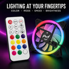 Computer Case PC Cooling Fan RGB Adjust LED 120mm Quiet + IR Remote New Computer Cooler Cooling RGB Case Fan For CPU