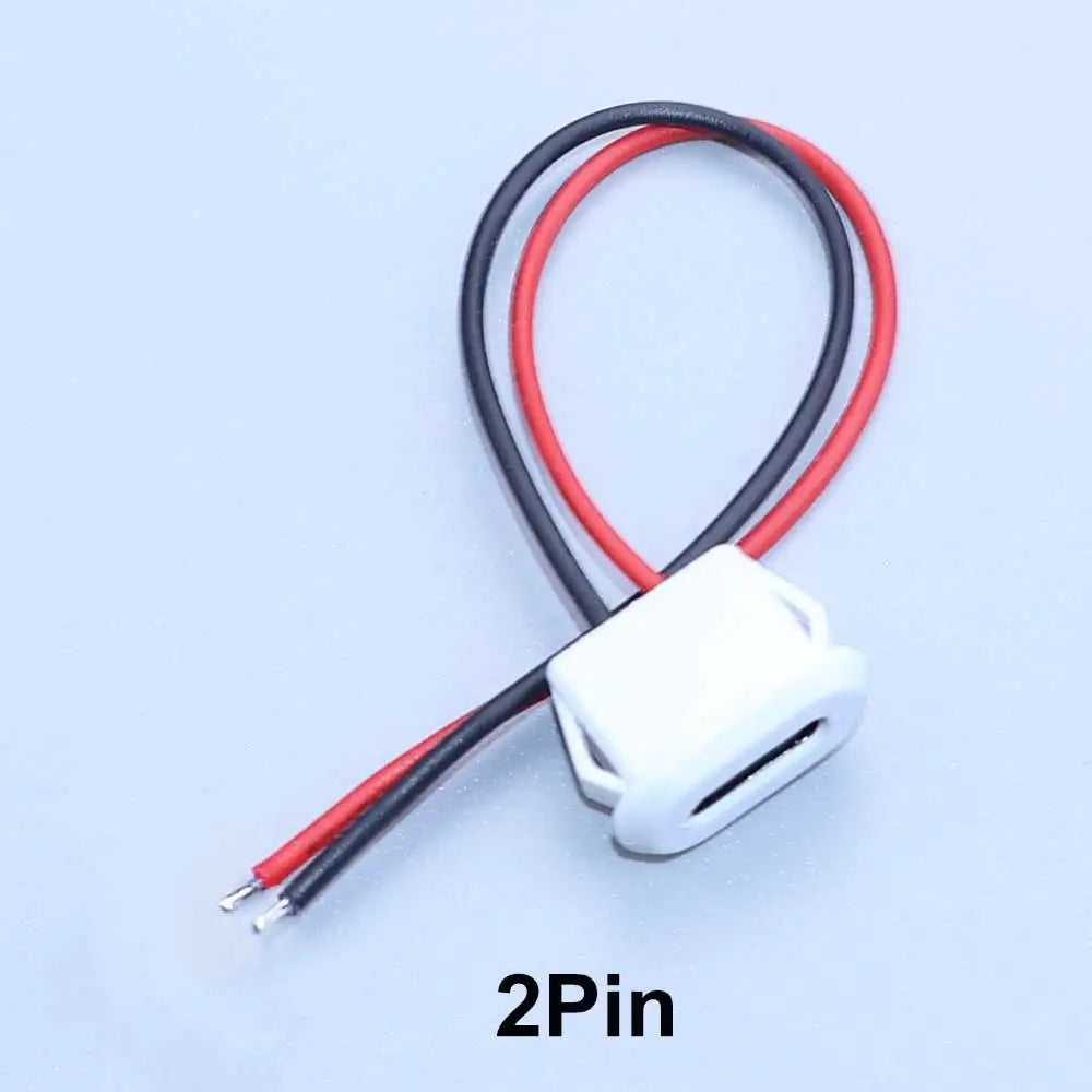 2/4/6Pin USB-C Type-C Waterproof Connector Charger Jack Direct Compression Female Socket Charging Interface With PH2.0 Terminal