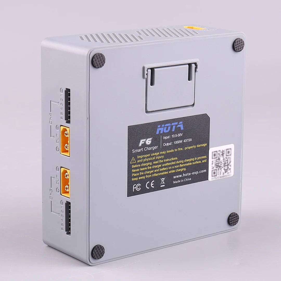 HOTA F6 QUAD-CHANNEL SMART Charger DC1000W 4*15A for Lipo LiIon NiMH Lipo Battery Balance Charger Discharger with USB 45W Type-C