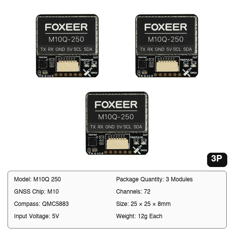 Foxeer M10Q 250 GPS 5883 Compass Module M10 5V 72 Channel Dual NMEA UBLOX for FPV Racing Drone Quadcopter Parts