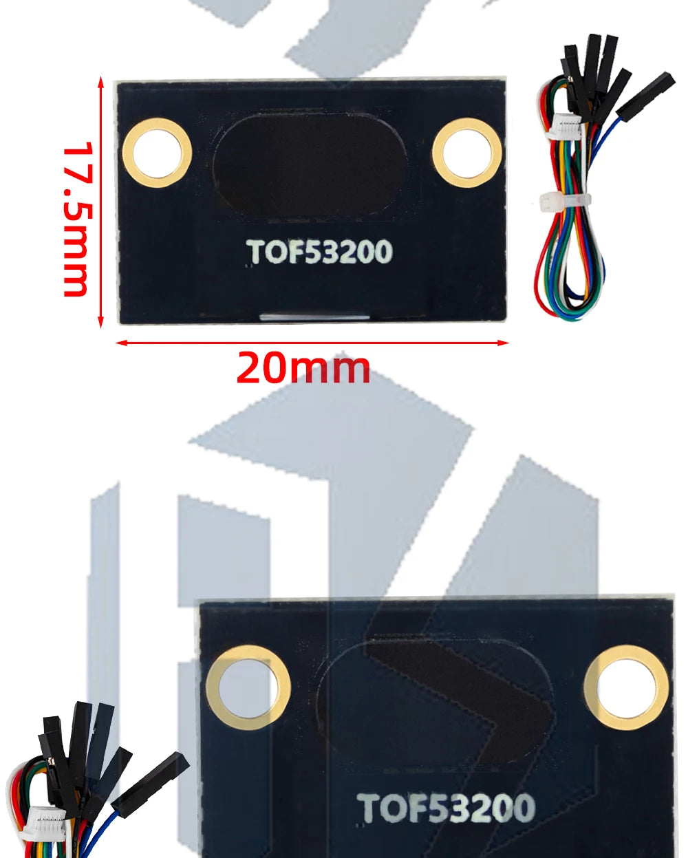 TOF53200/TOF53400 2M/4M ToF Distance Sensor - VL53L1X/VL53L0X 3V-5V for Arduino Projects