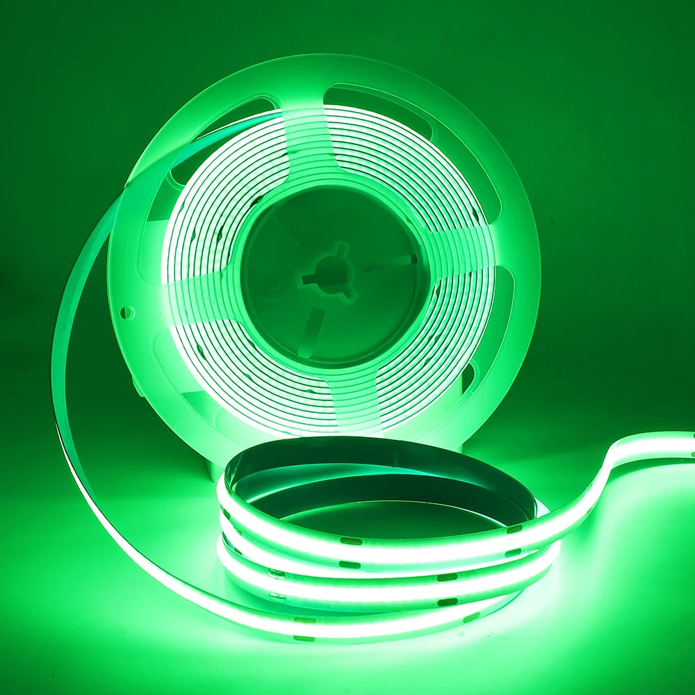 DC 12V 24V COB Strip 320Leds/M High Density RA90 White Pink Yellow Ice Blue Red Green Flexible Ribbon Rope LED Light