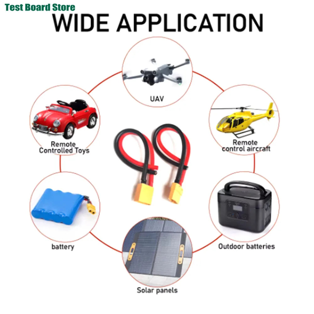 XT60 Male Female Conversion Plug Connection Cable With 12AWG Silicone Extension Lead Wire for RC Lipo Battery FPV Drone