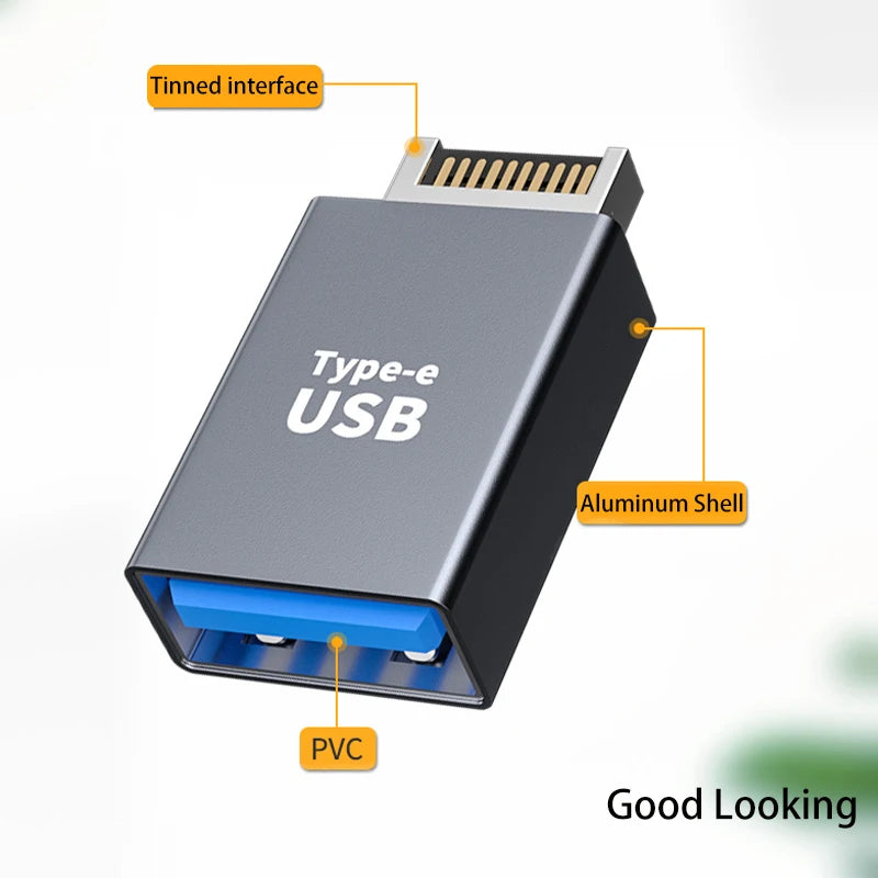 USB 3.1 Front Panel Header Type E to USB C Type C Expansion Cable Adapter Connector for Desktop Computer Motherboard Plug