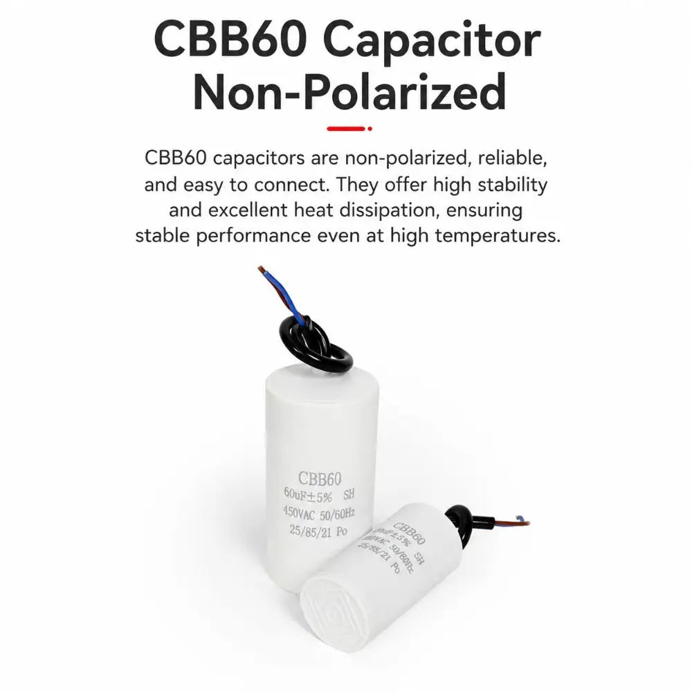 Durable 450V CBB60 Capacitor 50/60Hz 3UF-100UF Start Capacitor Round Motor Run Capacitor