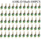 100PCS RK097 Precision Linear Potentiometer Vertical Single Link Shank 15mm D axis B2K B10K B20K B50K B100K B500K B1M