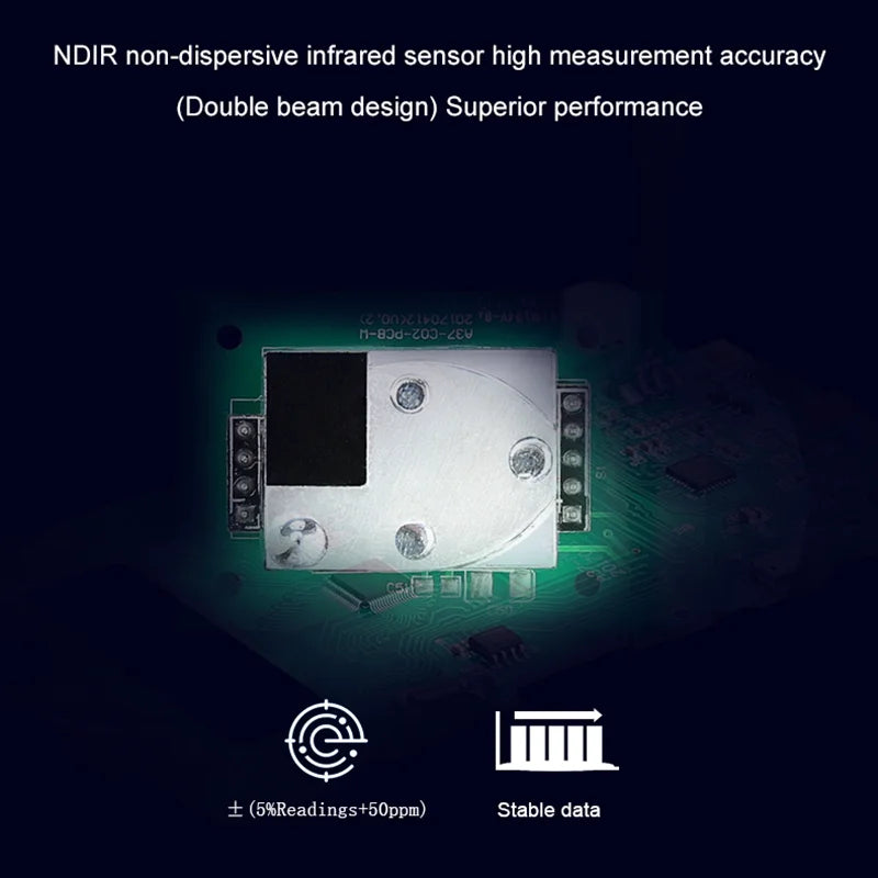 UNI-T Air Quality Monitor A37 Digital Carbon Dioxide Detector 400ppm~5000ppm CO2 Meter Detection NDIR Principle Co2 Sensor