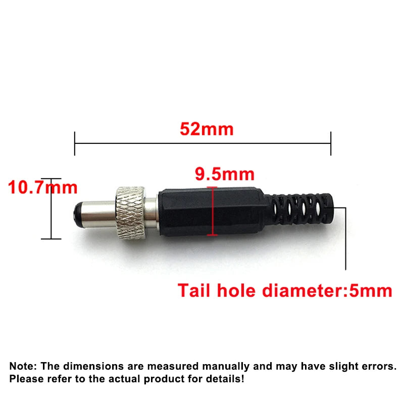 2-10PCS 5.5MMx2.1MM/2.5mm Screw Locking DC Power Connector Female Plug & Metal Panel Mount Socket Locable Secure Standard Plug