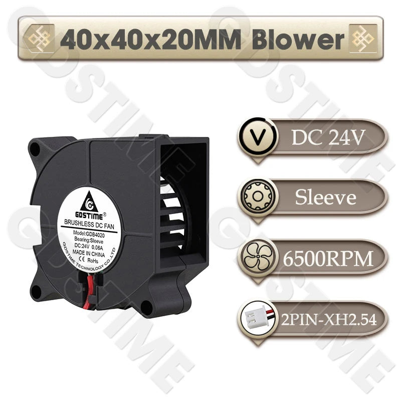 Gdstime 4010 24V Blower 12V 5V Cooler Fan 5015 Radial Fan 50x15MM Turbine Cooling Fan 30MM Micro Fan for 3D Printer Part Cooling