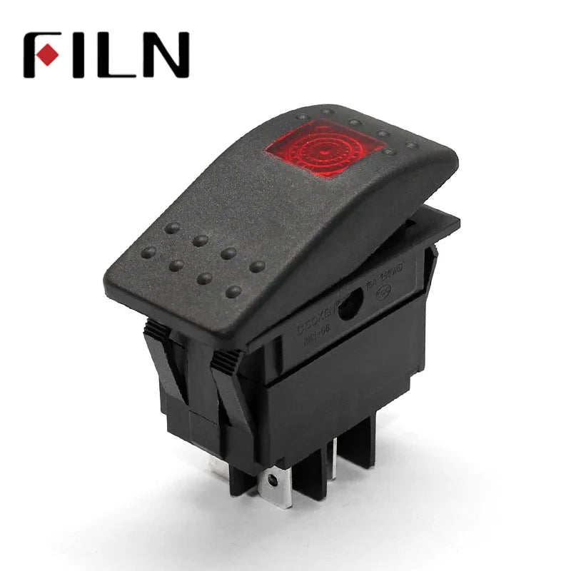 FILN 12V 20A Car Marine Boat Off Road LED Light on Off Button Toggle Rocker Switch Dash 4pin Waterproof LED