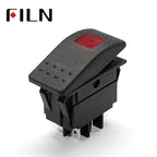 FILN 12V 20A Car Marine Boat Off Road LED Light on Off Button Toggle Rocker Switch Dash 4pin Waterproof LED