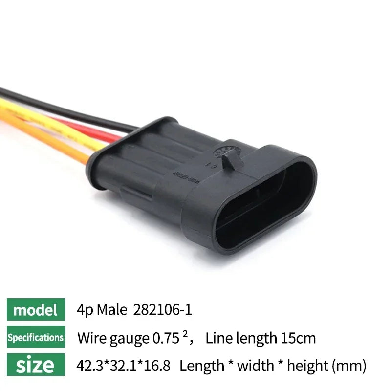 5/20/100 Sets 1/2/3/4/5/6 Pin Way Waterproof Electrical Wire Connector Plug 1.5mm Terminals 2Pin HID Plug Auto Xenon Lamp Plug