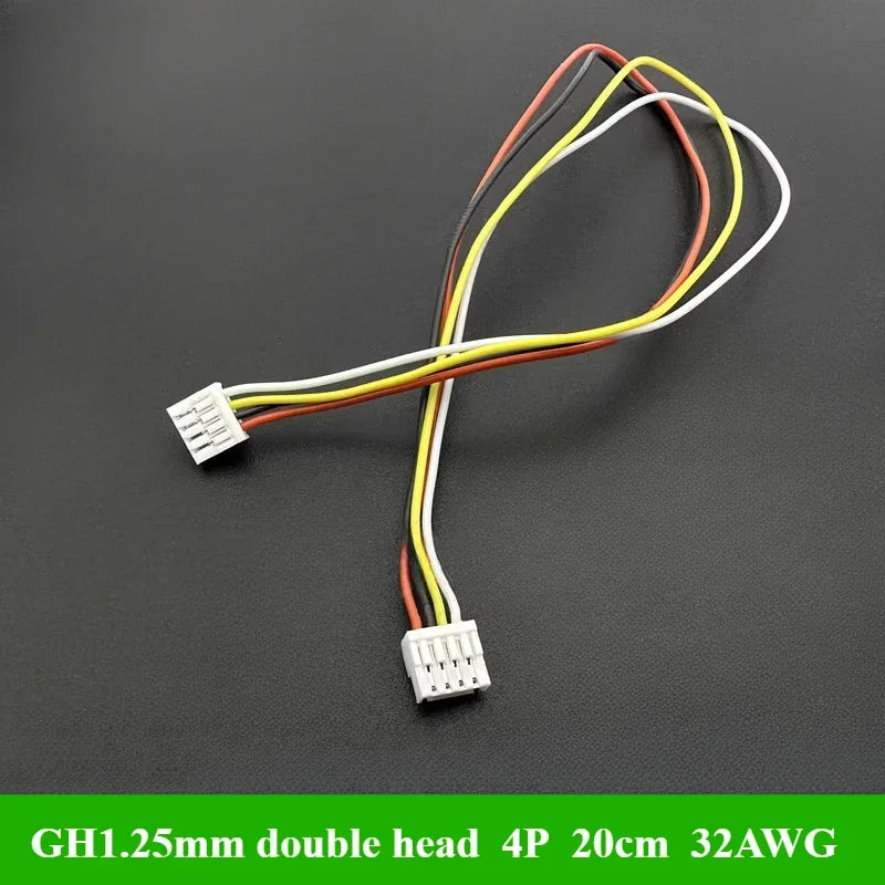 Micro JST GH 1.25 2P 3P 4P 5P 6P Male Female Connector With Wire 20cm Cable GH1.25 Single Double Connector 32AWG silicone wire