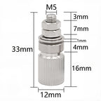 Silver Alloy Binding Post M5X33mm Grounding Terminal with 4MM Banana Wiring Ports