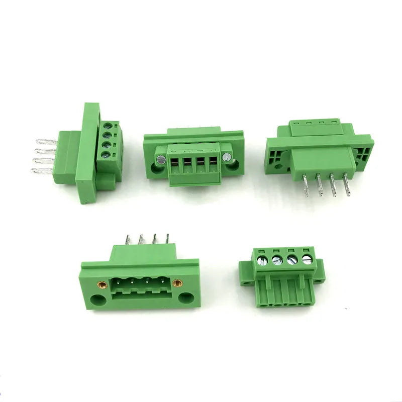 2/5 Sets 5.08MM Pitch Through Wall Pluggable Terminal Blocks 15EDGWB 5.08 2/3/4/5/6/7/8/9/10/12pin Plug + Pin Header Socket Set