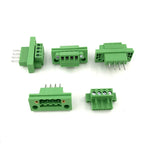 2/5 Sets 5.08MM Pitch Through Wall Pluggable Terminal Blocks 15EDGWB 5.08 2/3/4/5/6/7/8/9/10/12pin Plug + Pin Header Socket Set