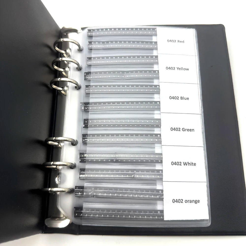 0402 0603 0805 1206 SMD LED Diode Sample Book Red/Green/Blue/White/Yellow/Orange