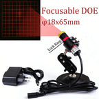 660nm Red Laser Module D18×65mm Square 10×10 Grid Focusable DOE 10mW-150mW for Wood Stone Positioning