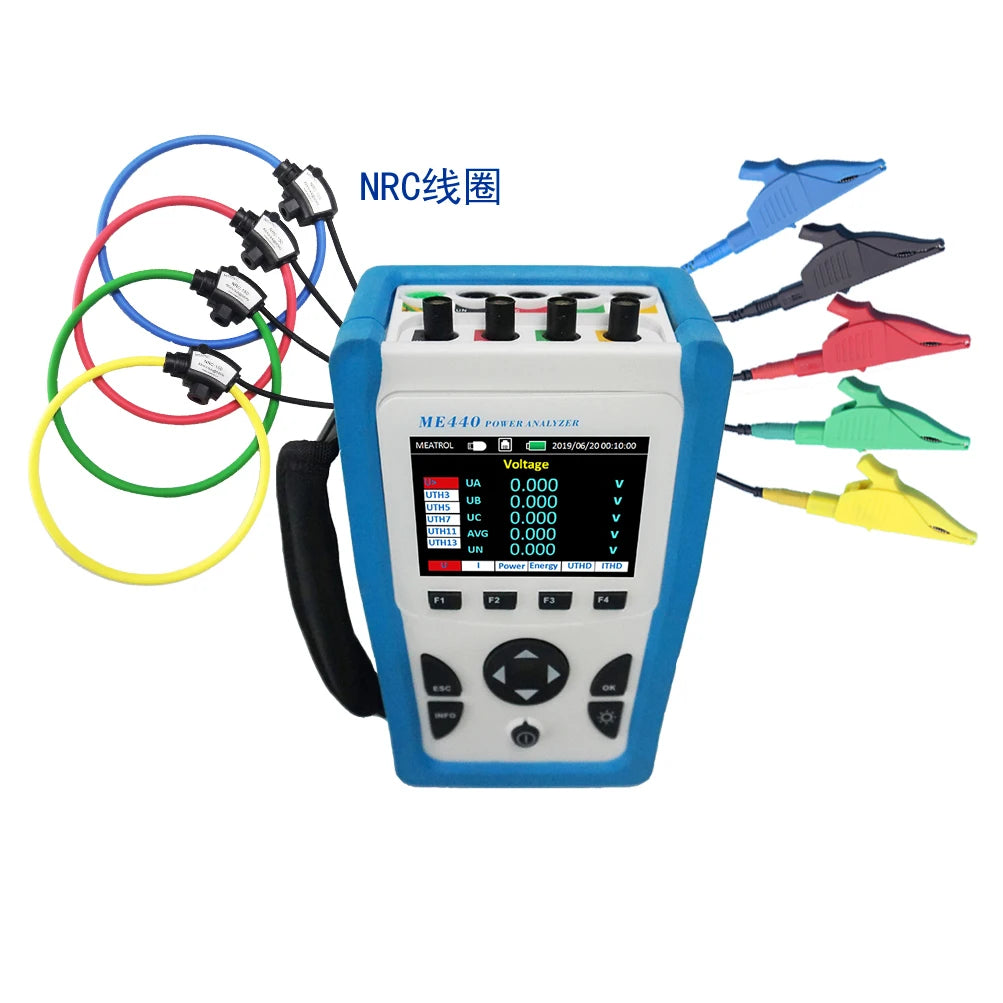 ME440 MEATROL Rogowski Coil 1000A NRC-100 Power Quality  32GB Data Logger Energy Power Meter AA