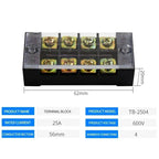 TB1503 TB2503 TB4512 Screw Terminal Block Barrier Strip 15A 25A 45A Wire Connector with Flame Retardant PC Cover for DIN Rail