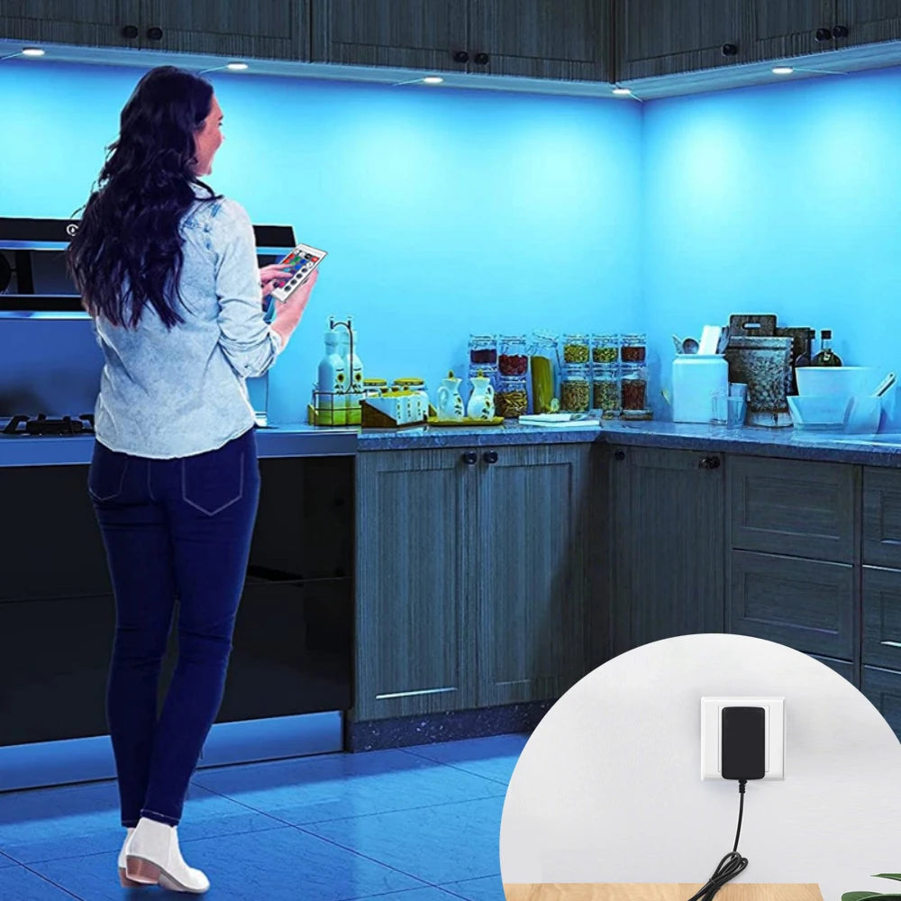 1 2 3 5 6 8 Lihgts RGB LED Cabinet Light 12V WiFi Bluetooth 24Key 44Key Remote Control Power Kit for Kitchen Wardrobe Lighting
