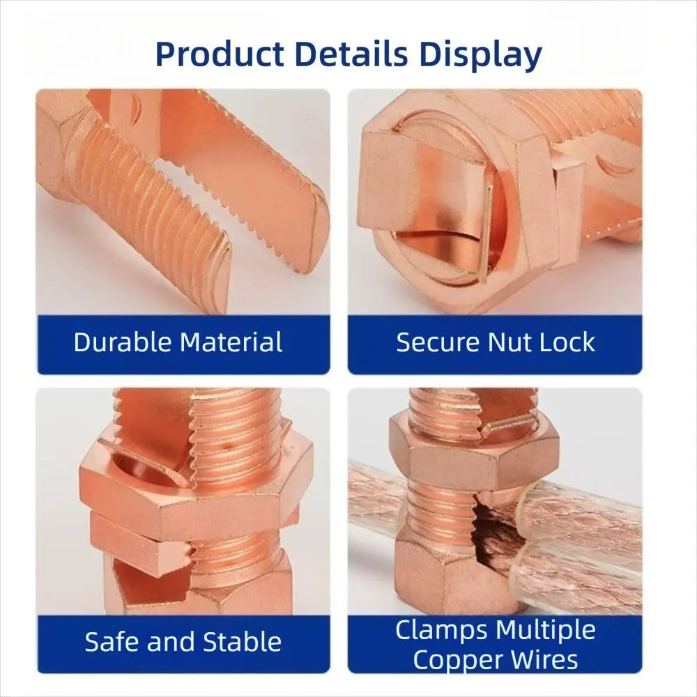 Electrical Equipment TJ Series Split Bolt Connector Sturdy Durable Copper Split Bolt Screw Terminal