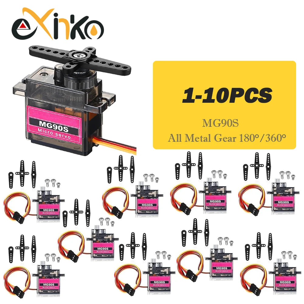 1-10pcs MG90S Servo All Metal Gear 9g SG90 Upgraded Version For Helicopter Plane Boat Car Trex 450 RC Robot 180/360 Degree
