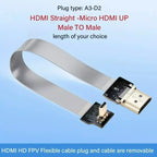 HDMI-compatible FPV-HDMI FFC-HDMI Ribbon Cable 90 Degree Mini/Micro-HDMI to Standard-HDMI Flexible Wire FPV Aerial 5cm 10cm 20cm
