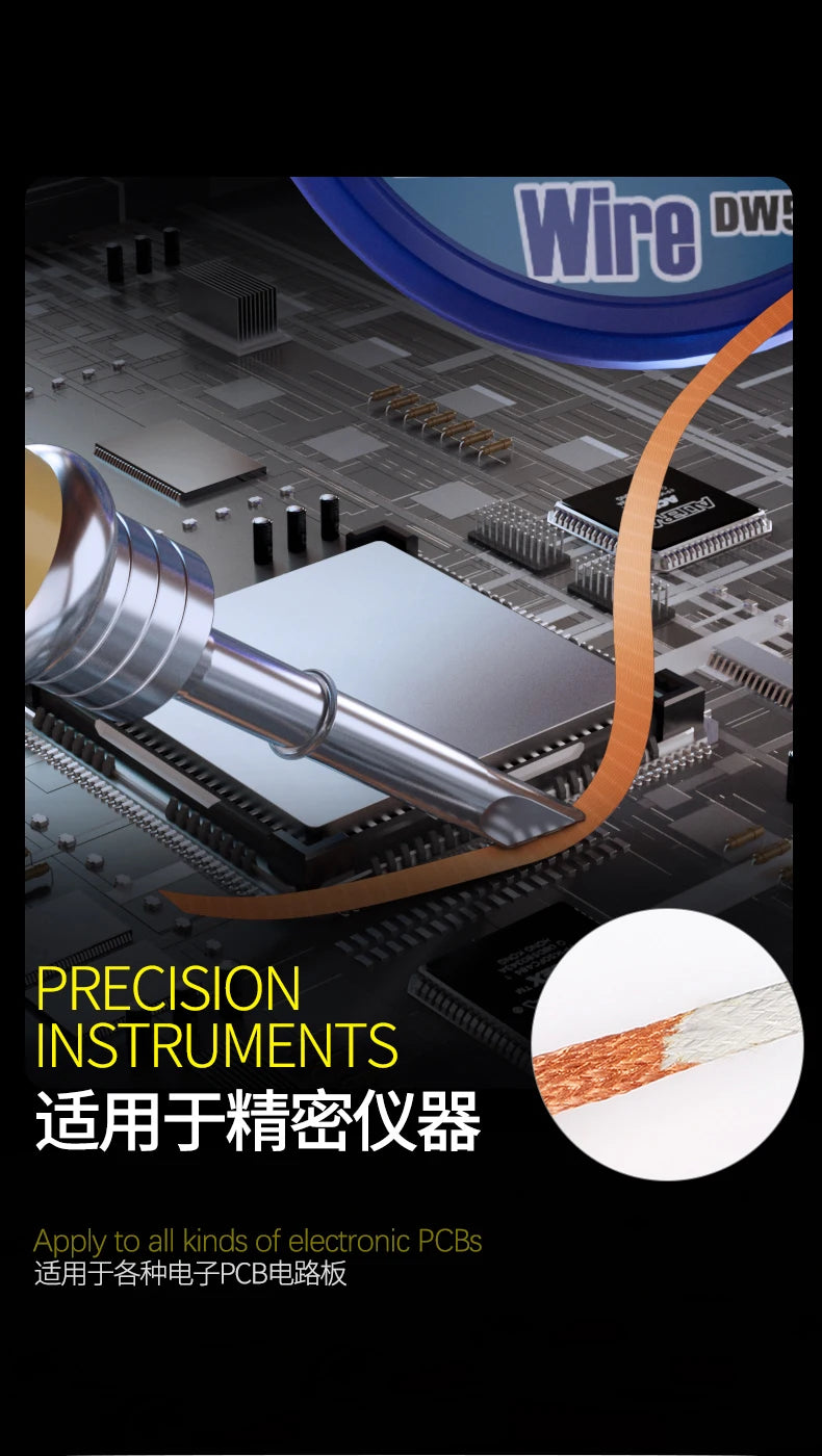10pcs/lot MECHANIC DW50 Desoldering Wire Braid 1.0/1.5/2.0/2.5/3.0/3.5mm Solder Wick Remover Suction Tin PCB BGA Soldering Tools