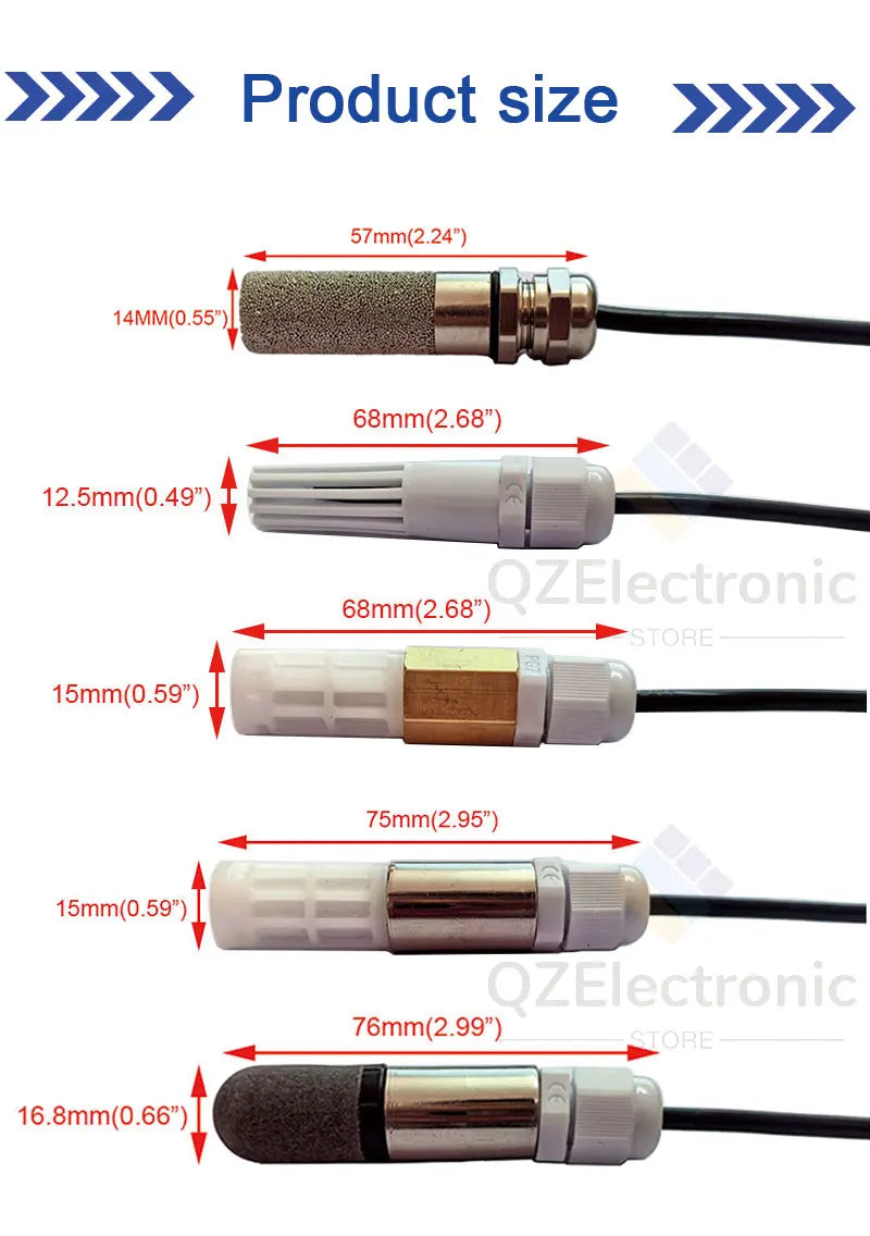 SHT20 SHT30 SHT40 SHT41 SHT45 Temperature Humidity Sensor Module Probe Stainless Steel 1M I2C Output Digital Capacitance Sensor