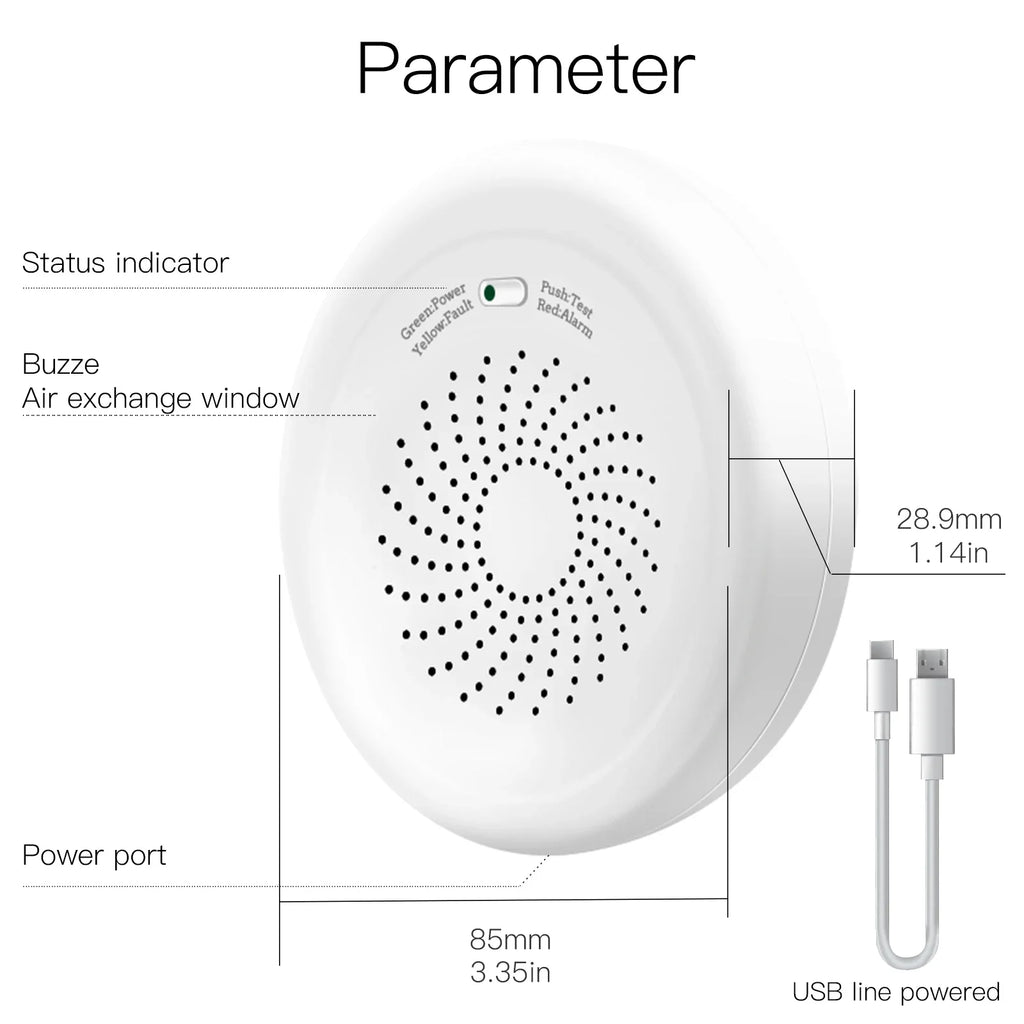 Smart Gas Leak Detector,ZigBee Tuya Alarm Sensor,Combustible Gas Leakage Alarm for Home Security,APP Remote Control, Smart Life
