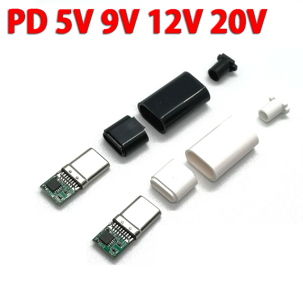 1PCS USB Type-C PD/QC Male Plug Decoy Board Fast Charge PCB 9V 12V 15V 20V Module PD 2 3.0 DC Trigger Cable QC4 Charge Connector