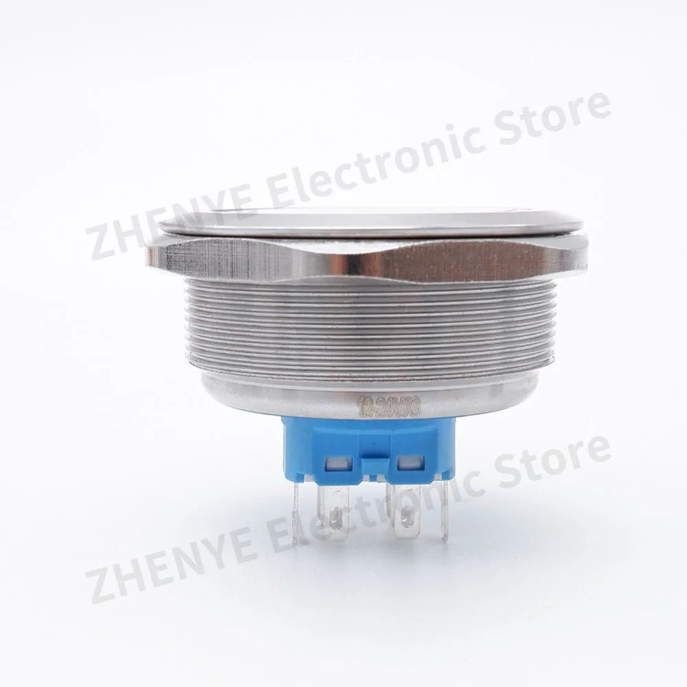 40mm Metal Push Button Switch Power LED Light Waterproof Reset Self-locking Latching Start Stop Switch On Off 2NO2NC With Wire