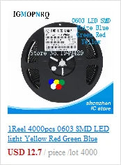 1Reel 4000pcs 0603 SMD LED  light  Yellow Red  Green Blue White new and