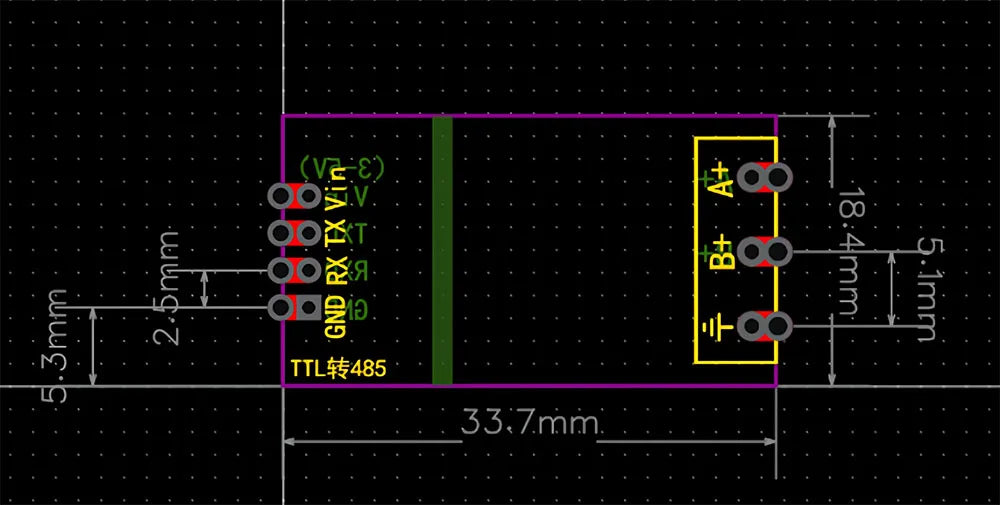 Isolated TTL to RS485 Converter Module 3.3V/5V, Auto Direction Switching, High-Speed 2Mbps for UART Serial Communication
