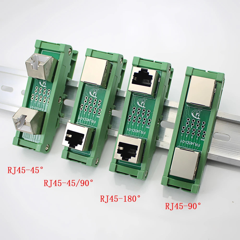 RJ45 female to terminal block RJ45 Horizantal Breakout board RJ45 splitter adapter Din Rail Mounting Screw terminal for 10 line