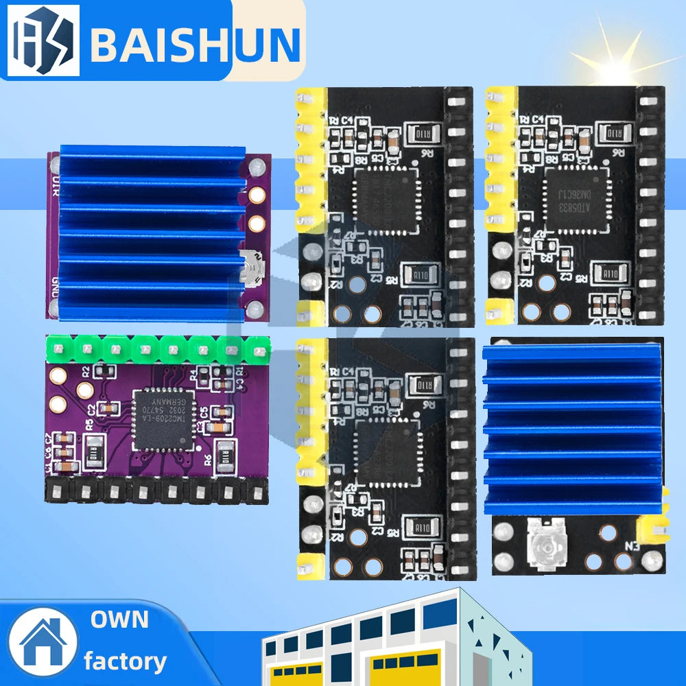 5.5v-28v TMC2130 TMC2209 compatible stepper motor silent driver module 256 subdivision replaces TMC2208 A4988